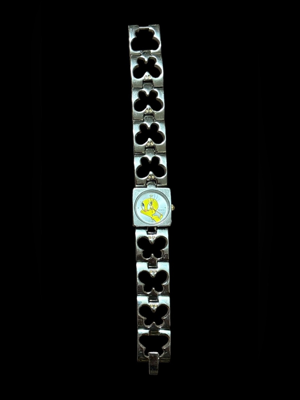 Vintage 1999 Silver Butterfly-Link Tweety Watch